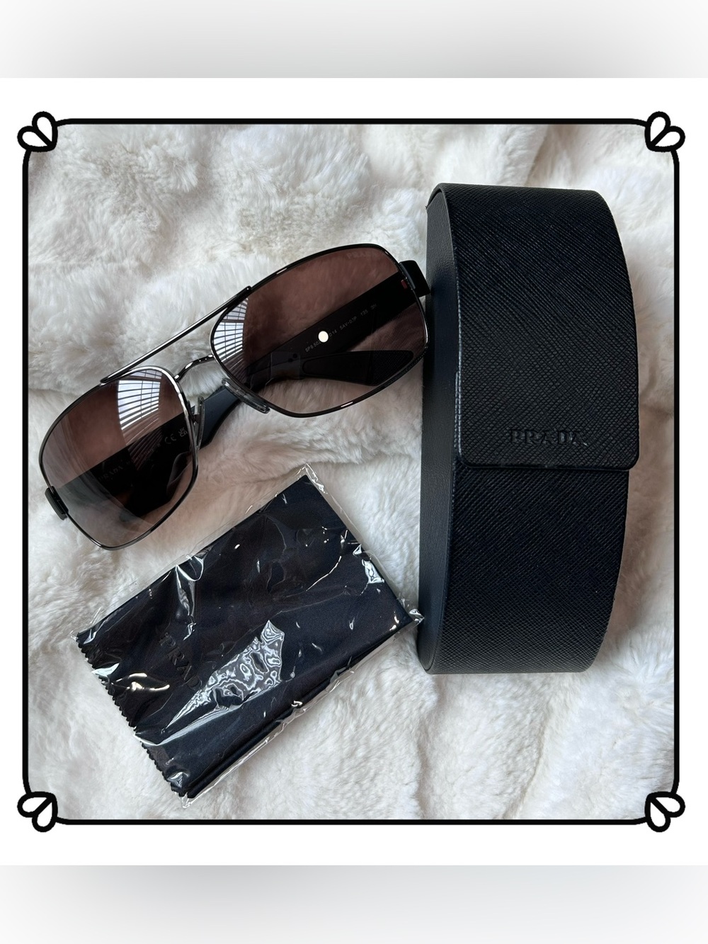 Prada Linea Rossa Men’s Pillow-Shaped Gunmetal Sunglasses Brown OS PS 50ZS